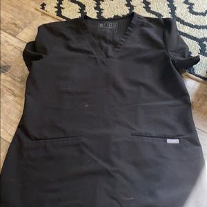 Black casma three pocket scrub top